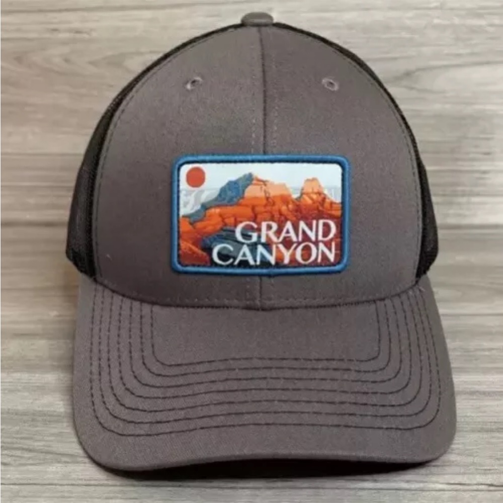 Grand Canyon National Park Hat Cap Patch Cap Snapback Mesh Trucker Dark Gray NEW